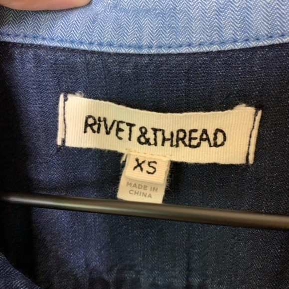 Madewell Rivet & Thread Indigo Chambray Popover - Picture 6 of 7